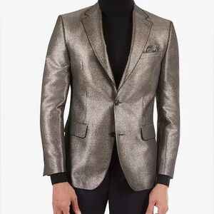Tallia Men's Slim-Fit Gold Metallic Blazer size 44R (SLIM)